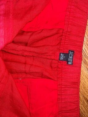 J. Crew harbor Red linen pants